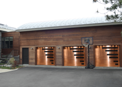 Copper clad garage doors